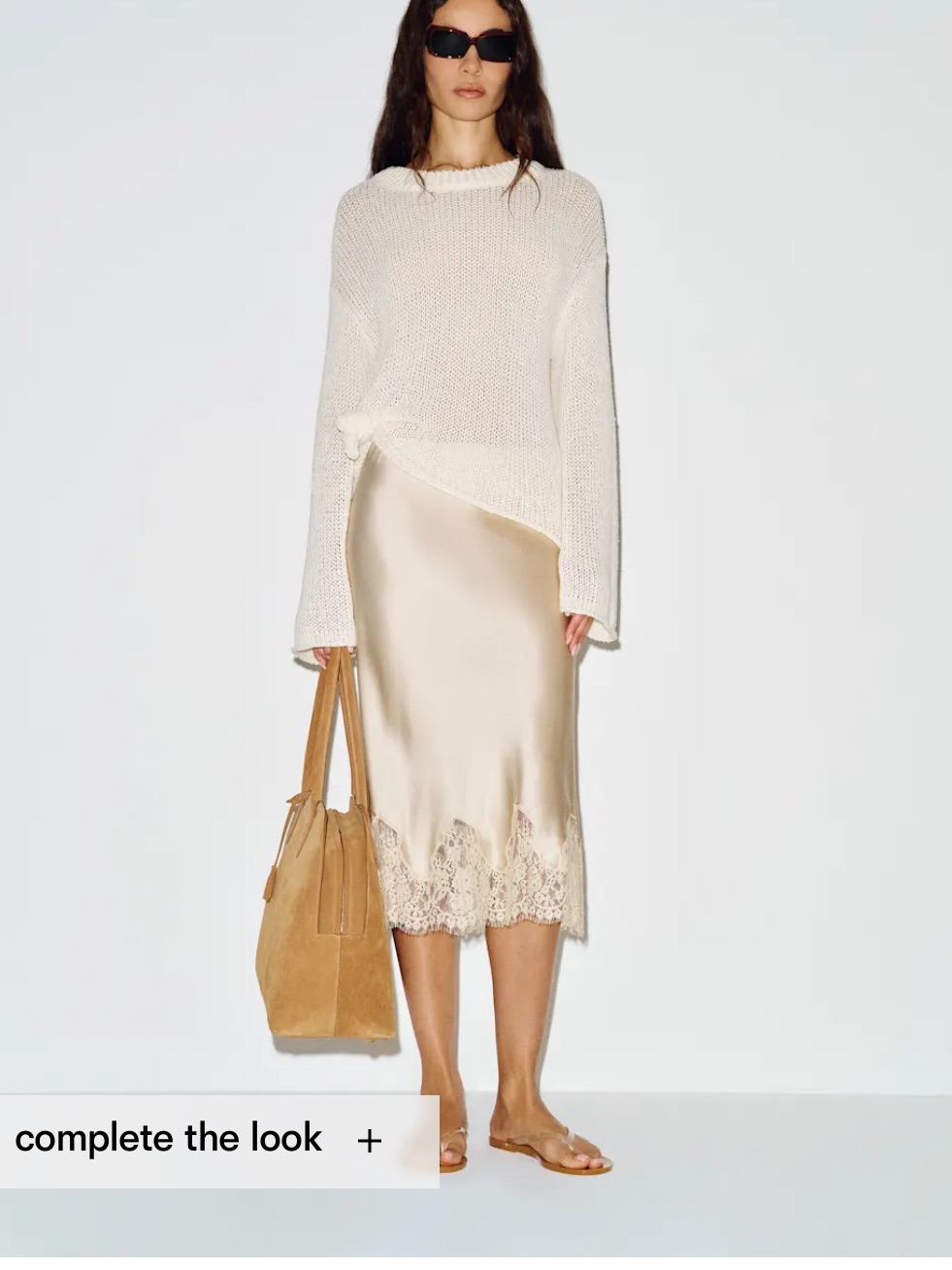 Brand New Reformation Carolina Cream Silk Midi Skirt